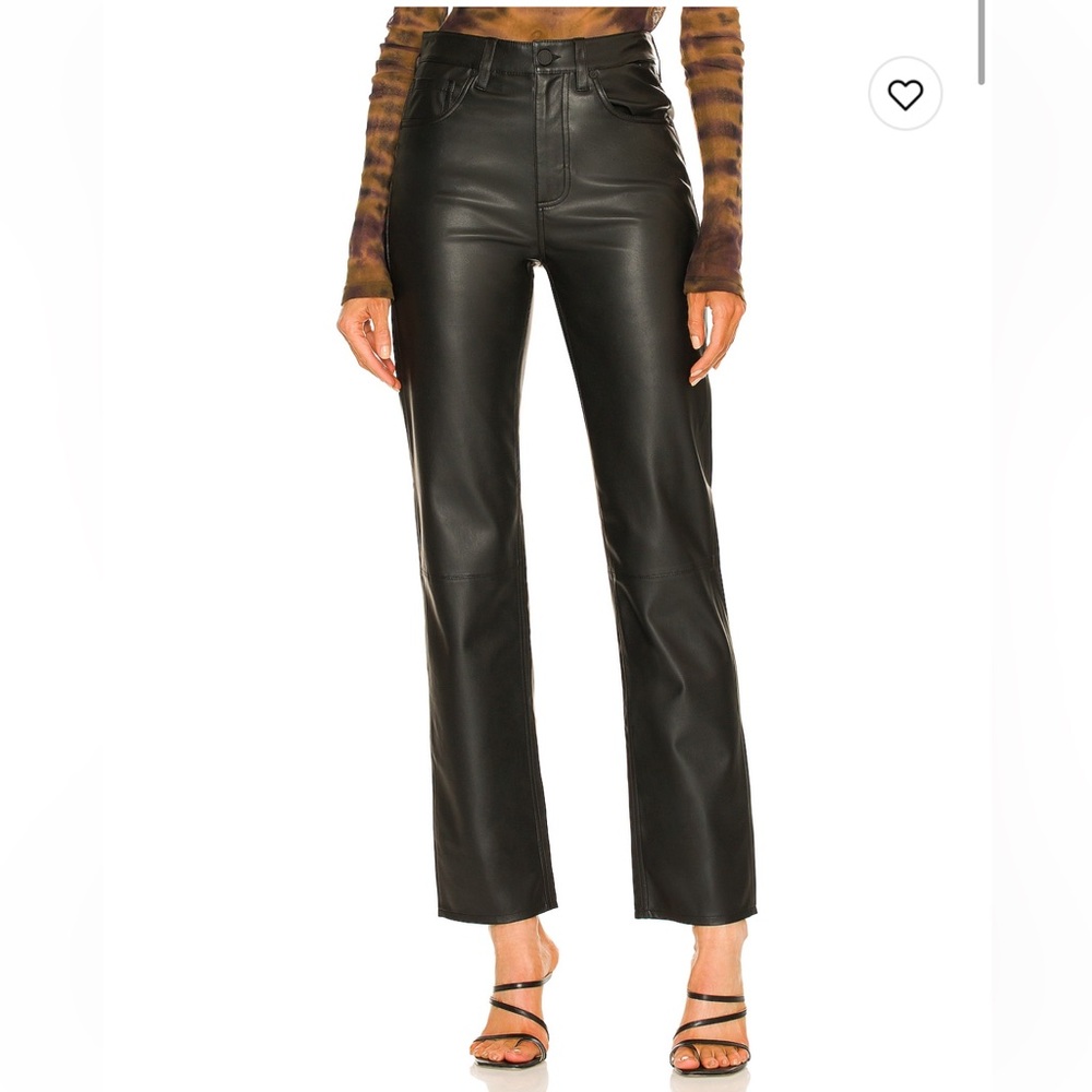 AG jeans Alexxis faux leather pants straight leg size 25